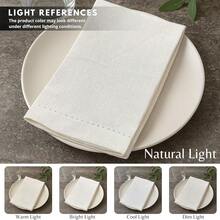 Ramanta Home Hemstitched Dinner Napkins Set Of 12 - White, 18x18 Inches - Premium Textured Cotton Soft Cloth Napkins - Durable And Reusable For Weddings Or Everyday Use,18inchx18inch(Setof12),White - 白色的 - 查看 5