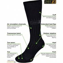Boot Socks - Tactical Trekking Hiking - Outdoor Athletic Sport Black - Small + Black 2 Pairs - View 2
