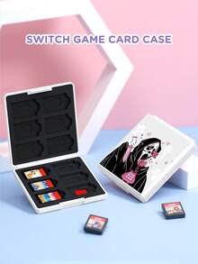 1个幽灵图案12槽Switch游戏卡盒，兼容Switch游戏卡和Micro SD卡，便携式存储卡收纳盒，方便携带 - 彩色 - 查看 16