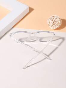 1 pieza Gafas de estilo cuadrado con filtro de luz azul para adolescentes de 12 a 16 años, adecuadas para lectura diaria y atuendos de vida universitaria - Multicolor - Ver 4