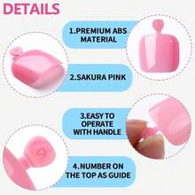 120 Pcs False Toenails White Color Square Shape Press On Nail Tips With Nail Glue Adhesive Tabs Toe Nail Art Kit For Pedicure Home Salon Vacation Travel Use - Sakura Pink - 查看 4