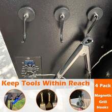 R Grill Hooks 4 Pack Heavy Duty,Non-Slip Magnetic Hook For Grill Utensils,Strong Magnetic Hooks For Traeger FBlacksstone Pit Boss Camp Chef Z Grills BBQ Grill Accessories,1.26inchBlackMagneticHooks4PCS - Móc nam châm màu đen 1,26 inch, 4 chiếc - Xem 3