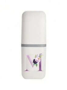 Estojo Portátil para Escova de Dentes com Estampa Floral Roxa A-Z, Mantenha sua Escova de Dentes Limpa e Pronta para Levar! Porta-Escovas de Dentes de Viagem, Tampa Portátil para Copo de Escova de Dentes, Adequado para Viagens, Camping, Viagens de Negócios e Escola, Copo Multiuso para Escova de Dentes, Copo de Lavagem de Viagem, Kit de Armazenamento de Escovas de Dentes e Artigos de Higiene, Caixa de Armazenamento Minimalista para Artigos de Higiene, Itens Essenciais de Viagem, Acessórios de Banheiro, Itens Domésticos e Suprimentos de Armazenamento