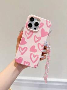 1pc Fashionable Cute Heart Illustration Shockproof Phone Case Compatible With Apple , With Butterfly Lanyard, Fashionable Design Alppe 17/17 Pro/17 Pro Max/16/16 Pro/16 Pro Max/15/15 Pro/15 Pro Max/14/14 Pro/14 Pro Max/13/13 Pro/13 Pro Max/11/11 Pro/11 Pro Max/12/12 Pro/12 Pro Max,Only Phone Cases Available - 款式1(1pc) - 查看 2