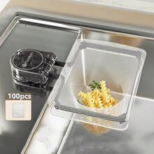 Kitchen Sink Strainer Basket With Filter Bag, Food Waste Filter Basket, Suction Cup Folding Vegetable & Fruit Washing & Drying Rack - Multicolor - View 19