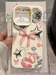 1pc Unique Astronaut & Red Lip Pattern Full Coverage TPU Shockproof Phone Case, Compatible With Apple 16, 15, 14, 13, 12, 11 Pro Max, Series - 款式3(1pc) - 查看 5