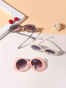 3 piezas Gafas de moda con marco hueco de mariposa para niñas de 6 a 12 años, adecuadas para salidas de vacaciones, fiestas y como regalo - Multicolor - Ver 7