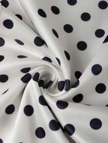 女士休闲印花“女孩”拉链连帽衫和裤子套装，街头风运动长袖两件套，适合派对和聚会穿着，春秋假期皆宜 - 白色波點 - 查看 4