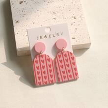 1 par de aretes largos de acrílico con corazón degradado y lunares estilo graffiti, regalo para mujeres, festivales de música y fiestas