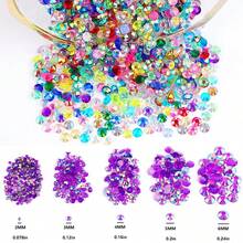 2MM-6MM, 5 Sizes, Assorted Transparent AB Color Resin Round Flat Bottom Crystal Rhinestone Jewelry DIY Beads, Suitable For Phone Cases, Nail Stickers, Clothes, Bags, Shoes, Crafts, Sparkling Nail Art Decorations