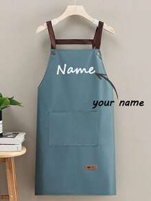 1pc Customized Kitchen Cooking Apron, Custom Print Apron - Personalized Cooking Apron, Custom Logo Apron, Chef Apron, Custom Name Apron, Gift For Bakers, BBQ Apron, Kitchen Apron, Modern Polyester Oil-Proof Apron, Black Kitchen Apron, Polyester Apron For Garden, Kitchen And Housework Perfect For Home, Restaurant, And Kitchen Cooking, Suitable For Mother's Day, Wedding Season, Graduation Season, Gifts For Family And Friends