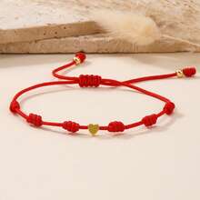 1 chiếc vòng tay hạt đồng phong cách Bohemian tối giản, vòng tay hình trái tim, vòng tay hạt vàng, vòng tay dệt nhiều màu có thể điều chỉnh, vòng tay may mắn, vòng tay đeo nhiều lớp, vòng tay đôi, quà tặng bạn bè, quà sinh nhật, quà tặng chị em gái, quà tặng gia đình, quà tặng ngày Valentine, quà Giáng sinh. - Nhiều màu - Trái tim - Xem 2