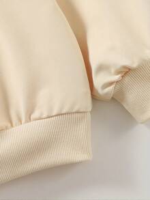 Girls' Hooded Sweatshirt Casual Printed Pattern Loose Sweatshirt Children's Clothing - 杏色 - 查看 4