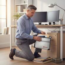 Bolsa a prueba de fuego para documentos con cerradura, bolsa a prueba de fuego para documentos con cremallera, sobre resistente al agua con tira reflectante, monedero a prueba de fuego negro