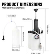 Huini Brake Bleeding 3L Brake Bleeder Kit,Manual Brake Fluid Pressure Bleeder With 1L Brake Fluid Extractor & 2PCS Cylinder Adapter Suitable For Most European Models And ABS Systems - Black and White - View 9