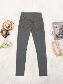 Quần cargo cạp cao Y2K co giãn có túi, nâng mông và tạo dáng, quần legging tập luyện bó sát nhanh khô, thích hợp mặc mùa xuân. - Xám - Xem 5