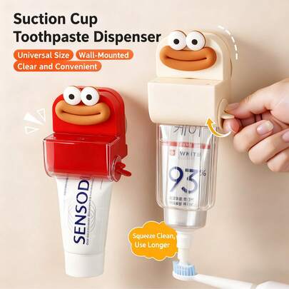 Lazy Person's Magical Household Manual Facial Cleanser Suction Cup Squeezes Toothpaste Press Squeezer Storage Rack Bathroom Set