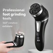 CGECGE Electric Callus Remover Foot Sander/Electric Foot Grinder, Absorbs Debris While Grinding, USB Charging, LED Digital Display, Waterproof And Easy To Clean, Replaceable Grinding Head, Professional Exfoliation / Dead Skin / Keratin - 黑色 - 查看 6