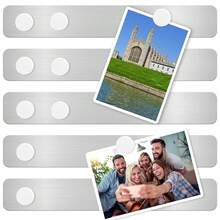 ZDZBLX Magnetic Board 5Pcs, Magnet Bulletin Board Frameless Stainless Steel Iron Board Strips, Adhesive BacFKing Metal Magnet Boards,Memo Strip For Wall Schoolsss Office Home Use,Includes 10 White Magnets,5pcsBigIronstrip-10PCS2CMWhitemagnet - 5 miếng sắt lớn - 10 miếng nam châm trắng 2cm - Xem 1