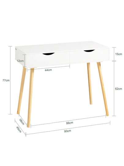 SoBuy FWT40 WN, Home Office Tafel Bureau Computer Workstation Drawers view 3
