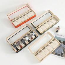 6-Slot Metal High-End Watch Box, Multi-Color With Transparent Window, Sectioned For Mechanical And Electronic Watches, Portable Watch Storage And Display, Suitable For Men And Women, Perfect Gift - Multicolor - View 8