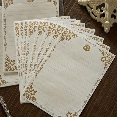 50pcs A5 Size Vintage Floral Patterned Lined Stationery Paper, Soft Color Tones, Suitable For DIY Thank You Cards, Love Letters And Planners - Great For Crafts And Stationery Projects, Essential Writing Paper | Elegant Stationery | Lined Paper, Stationery Supplies