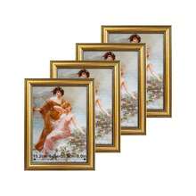 4个/6个复古奢华金色相框，可展示3.5x5英寸、4x6英寸、5x7英寸、6x8英寸、8x10英寸照片，横竖摆放皆可，现代家居装饰，适用于客厅、卧室、办公室、书房、走廊，是圣诞节、万圣节、情人节的绝佳礼物。（照片纸随机赠送） - 彩色 - 查看 13