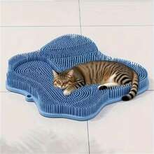 1pc Cat Massage Brush, Suitable For Cat Scratching And Self-Grooming - Multifunctional Scratching Pad; Applicable For Living Room, Pet Cat House, Balcony And Bathroom, Cat Brush, Cat Scratching Board, Cat Grooming, Pet Accessories, Space-Saving Design, Compact Pet Brush, Rubber Bristle Brush, Durable Pet Supplies, Self-Grooming Brush, Essential Cat Care Item, Pet Lover - one-size - View 1