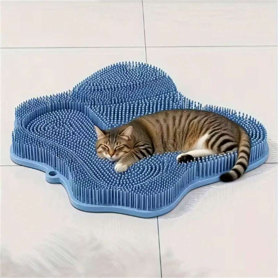 1pc Cat Massage Brush, Suitable For Cat Scratching And Self-Grooming - Multifunctional Scratching Pad; Applicable For Living Room, Pet Cat House, Balcony And Bathroom, Cat Brush, Cat Scratching Board, Cat Grooming, Pet Accessories, Space-Saving Design, Compact Pet Brush, Rubber Bristle Brush, Durable Pet Supplies, Self-Grooming Brush, Essential Cat Care Item, Pet Lover - one-size - View 1