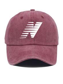 Mũ lưỡi trai thể thao unisex có thể giặt được - Mũ cài khuy thời trang kẻ sọc logo chữ N - N - Xem 17