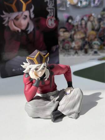 D/Emon S/Layer Upper Moon Two 童磨坐姿手办 - 官方授权高细节收藏品，桌面摆件，动漫迷生日礼物及必备收藏品