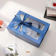 5 Large Blue Easter Gift Boxes With Windows, 13.5x9x4.1 Inches Clear Gift Boxes For Presents Contain Ribbons, Cards, Groomsmen Proposal Boxes, Boxes Witagnetic Lids (Glossy Blue),30187502 - 藍色 - 查看 6