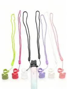 Cute Rabbit Dust Cover + Minimalist Lanyard / E-Cigarette Anti-Lost, Anti-Dust, Decorative Use / E-Cigarette Anti-Lost Anti-Dust Lanyard / Universal Type / E-Cigarette Fashion Accessory / Suitable For Small E-Cigarettes - Multicolor - View 2