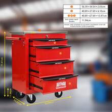 Double Door Clapboardl Multifunctional Tool Trolley - Black & Red (BLAK&RED) - Multicolor 10 - View 2