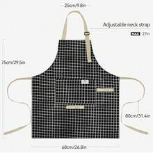 NLUS 2 Pack Kitchen CooFKing Aprons, Adjustable Bib Waterproof Chef Apron With 2 Pockets For Men Women(Grey Stripe/Black Plaid),Grey/Black - 灰色/黑色 - 查看 5
