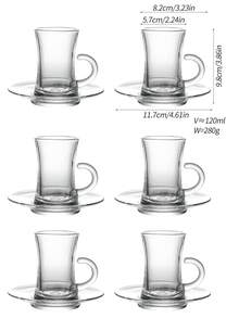 12pcs/18pcs Vintage Turkish Tea Cup Saucer Set - Elegant Gold Embossed Arabic Coffee/Tea Cups With Non-Slip Coasters, Reusable Glassware, Suitable For Ramadan (Eid Al-Fitr) - Multicolor - View 14