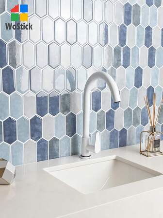 1/10 件现代六角形即剥即贴防溅瓷砖 - DIY 厨房和浴室墙砖，防水自粘马赛克瓷砖贴纸 - 多种颜色可选，贴纸，墙贴花，乙烯基贴花用于家居装饰，春季装饰品让您的家焕然一新，Rama 装饰贴纸厨房装饰