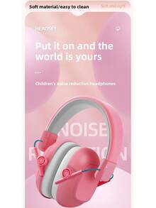 1pc Multi-Functional Noise-Proof Ear Muffs, High Density Memory Foam Lining, Adjustable Headband, Soft Ear Pads, Suitable For Airplane Travel, Drumming Practice, Library Study, Fireworks/Concerts, Family Travel (Pink/Blue/Mint Green/Military Green/Black/Pink) - Multicolor - View 4