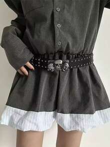 Designer Belt For Women, High Quality, Luxury Brand, Punk, Goth, Rivet, Black Jeans, Unisex Men's Belt, Paw Print, Skull Buckle, Waistband