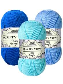 3卷秋冬季柔软不褪色毛线，适用于钩编、棒编、织布 - 每卷50克，适合制作毛衣、帽子、毯子、包包 - 适合初学者到专家级水平，多色套装（绿、黄、蓝、红、棕、灰、白） - 是DIY礼物和家居装饰项目的理想之选，创意手工材料，舒适柔软 - 彩色 - 查看 15