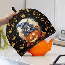 Boo Tea Cosy For Teapot Washable Tea Pot Cozy For Keeping Warm Black Cat Kettle Cover For Halloween Day Party Gifts,Dust Proof Breakfast Tea Pot Cover,BooBlackCatforHalloweenDay - BooBlackCatforHalloweenDay - 查看 4