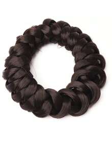 高弹力手工编织假发发圈，丸子头发绳，马尾辫发饰，发圈，橡皮筋，发绳弹力带 - 彩色 - 查看 8