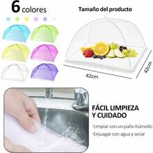 6 Cubierta Protectora Alimento 43 * 43 * 25 cm Cubierta de Comida Food Cover Reutilizable y Plegable al Aire Libre Tapas de Alimento Mantener Fuera de las Moscas Insectos Mosquitera - 434325 cm - Ver 2