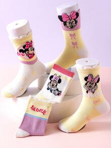 Bộ 10/5 đôi tất xếp ly, tất bong bóng dễ thương kiểu công chúa, tất dài đến bắp chân cho bé gái, tất mùa đông hoạt hình cho bé trai, tất ngắn thoáng khí cho bé và học sinh, tất Disney. - Nhiều màu - Xem 11