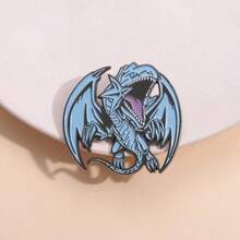 1pc Blue-Eyes White Dragon Badge: A Must-Have For Duel Monsters Fans Halloween Pin For Clothes Bag Charm School Kpop Backpack Teacher Supplies Bag Charms Cute Office Accessories Shirts Jacket Jewelry Christmas Autumn-Winter Accessories,Suitable For Teens, Youth,Men,Casual, Outdoor, Athletic, Vacation, Graduation Gifts, Birthday, Daily Wear Clothes Pin Funny Teacher Gifts - 彩色 - 查看 3