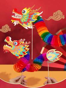 1PC Dragon-Shaped Latte Art, Chinese Dragon Decorative Panel, Dragon-Shaped Ornament, Can Be Held And Swung, DIY New Year Gift, Suitable For Valentine's Day Gift, Party Gift - Multicolor - View 2