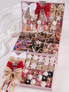 793pcs/Set Women's Pearl Flower Hair Clips, Elastic Hair Ties, Hair Scrunchies, Hair Claws, Versatile For Daily Use, Claw Clips - Nhiều màu - Xem 7