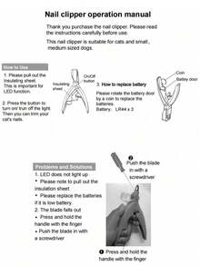 1pc Pet Nail Clipper With LED Light - For Medium & Small Cats/Dogs, Pet Grooming Tool