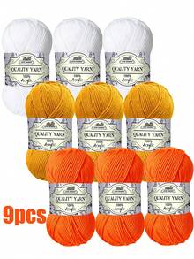 450g 9-Piece Soft & Comfortable Acrylic Yarn Set, Ideal For DIY Crochet, Knitting Projects, Handmade Crafts, Gifts, Suitable For Beginners, Multi-Color Thick Yarn Bundle, Applicable For Blankets, Dolls, Sweaters, Shawls, Scarves - Multicolor - View 19