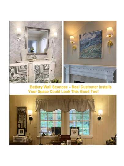 Moderne Fabric Battery Powered Wand Lamps, Rechargeable LED Verlichting Kit, Wireless Dimmable Bulb, Temperatures 12 RGB s, Remote Control, Black/Gold/Rose Goud Options, Living Room, Bedroom, Hallway, Entrance, Stairs, Office view 7